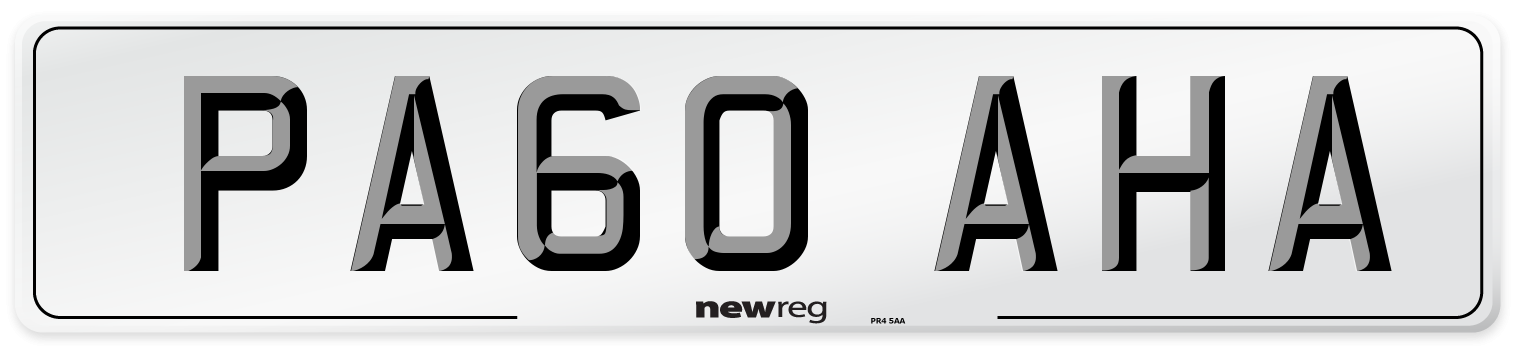 PA60 AHA Number Plate from New Reg